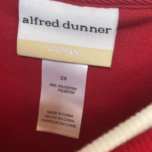 Alfred Dunner pullover red top with bling accents size 2X - Picture 10 of 17
